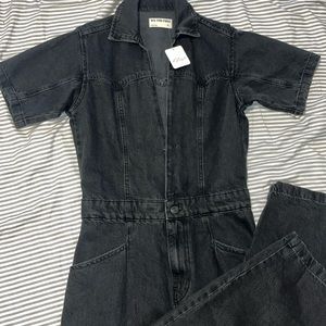Free People Denim Marla Coverall Jumpsuit